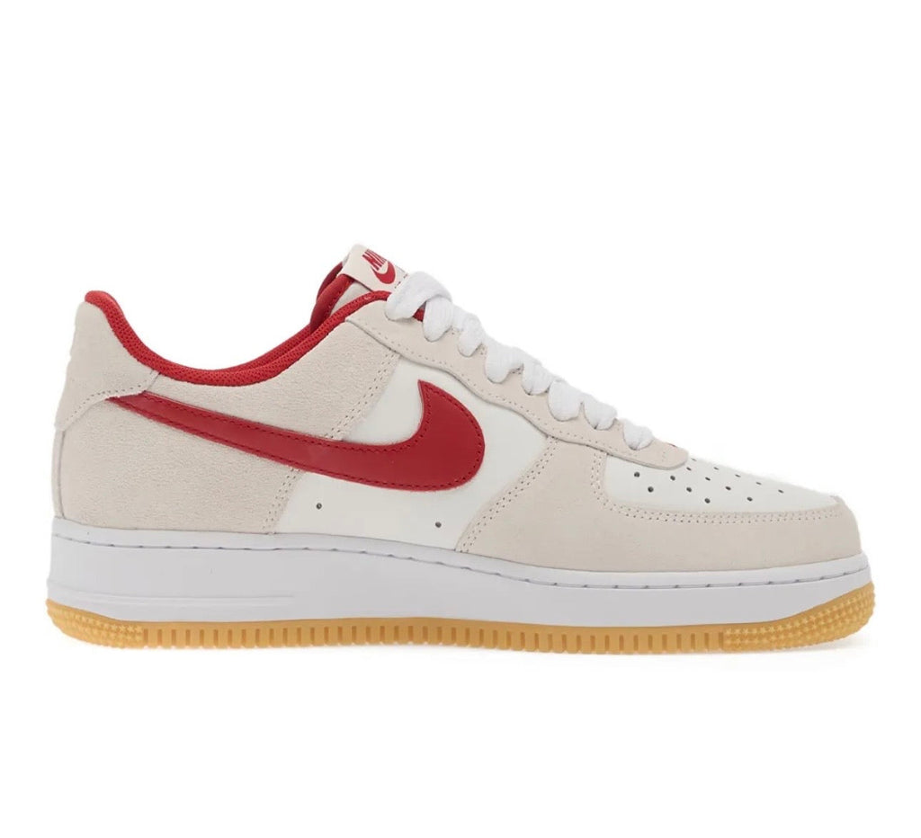 Nike Air Force 1 Cream Red Low-Top Sneakers