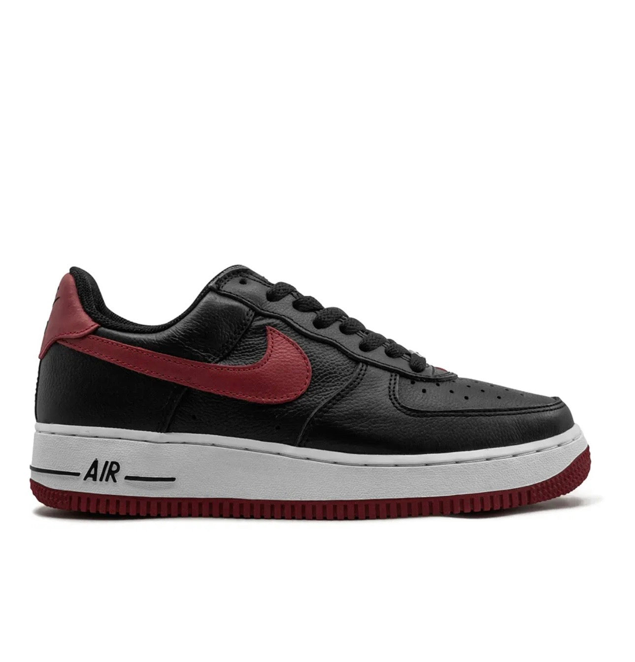 Nike Air Force 1 Black Red Iconic Casual Sneakers
