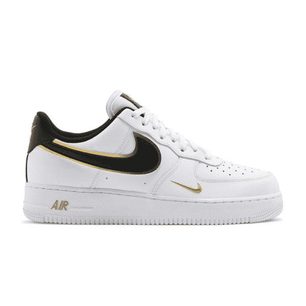 Nike Air Force 1 White Metallic Gold Casual Sneakers