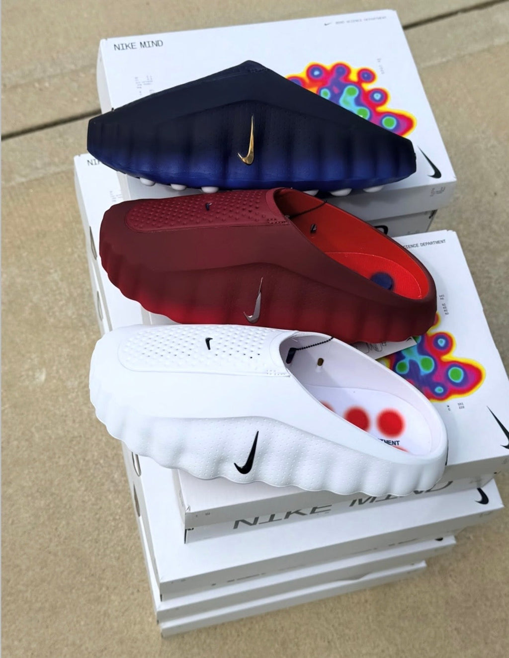 Nike Mind 001 Athletic Running Sneakers White Speed Red