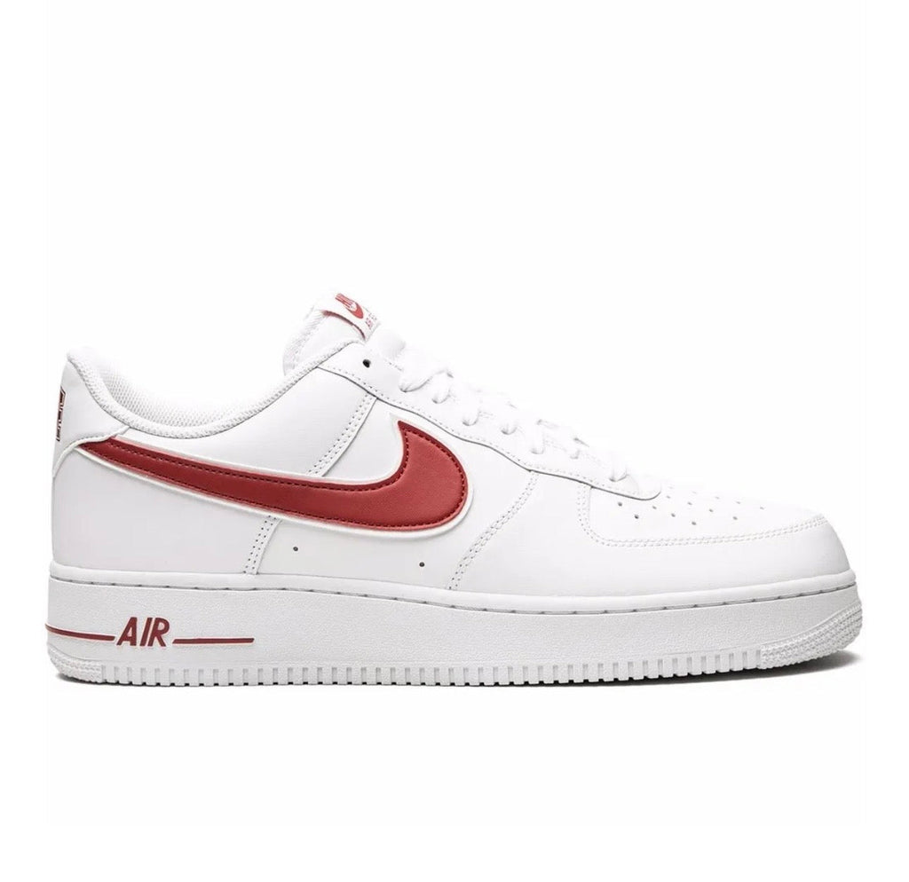 Nike Air Force 1 White Red Unisex Casual Sneakers