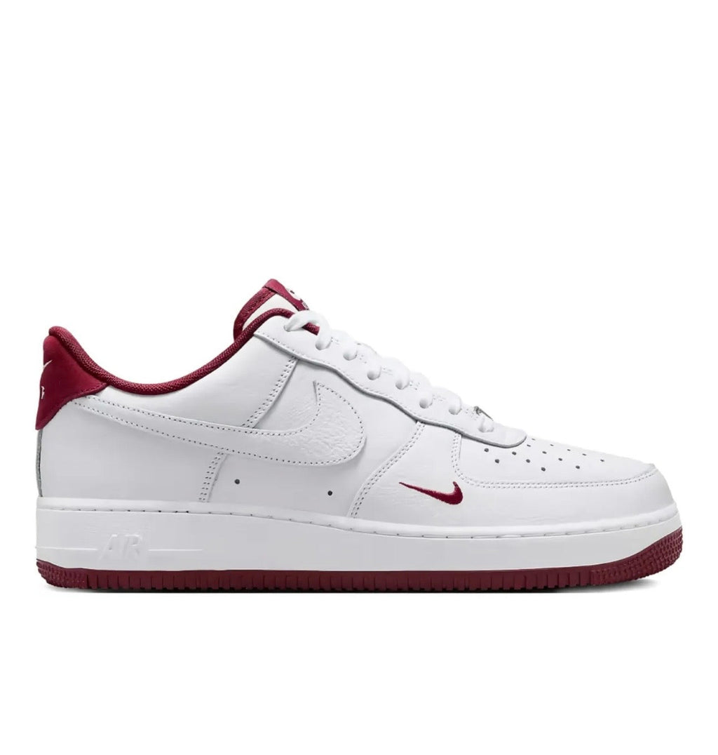 Nike Air Force 1 White Red Leather Casual Sneakers