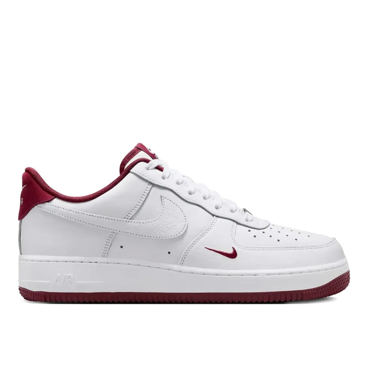 Nike Air Force 1 White Red Leather Casual Sneakers