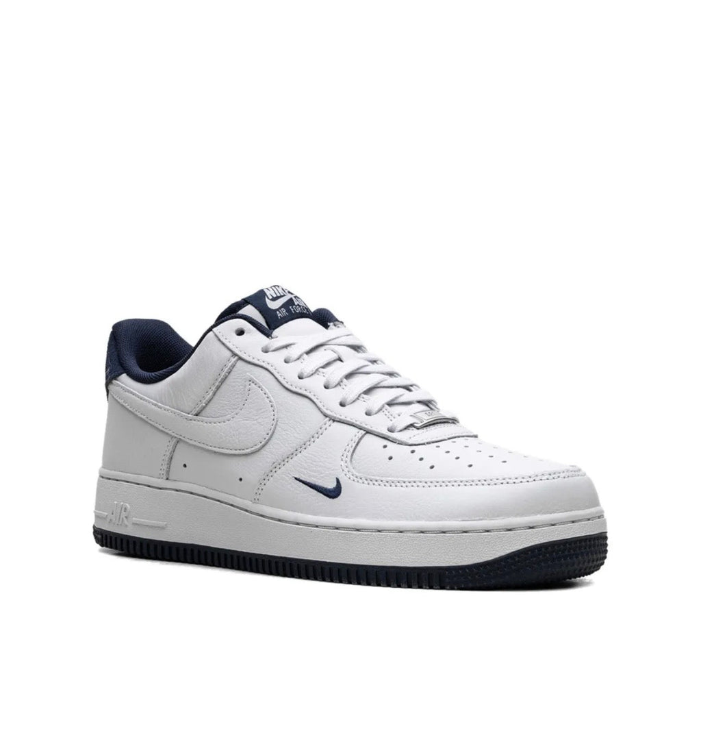Nike Air Force 1 White Navy Blue Classic Low Sneakers