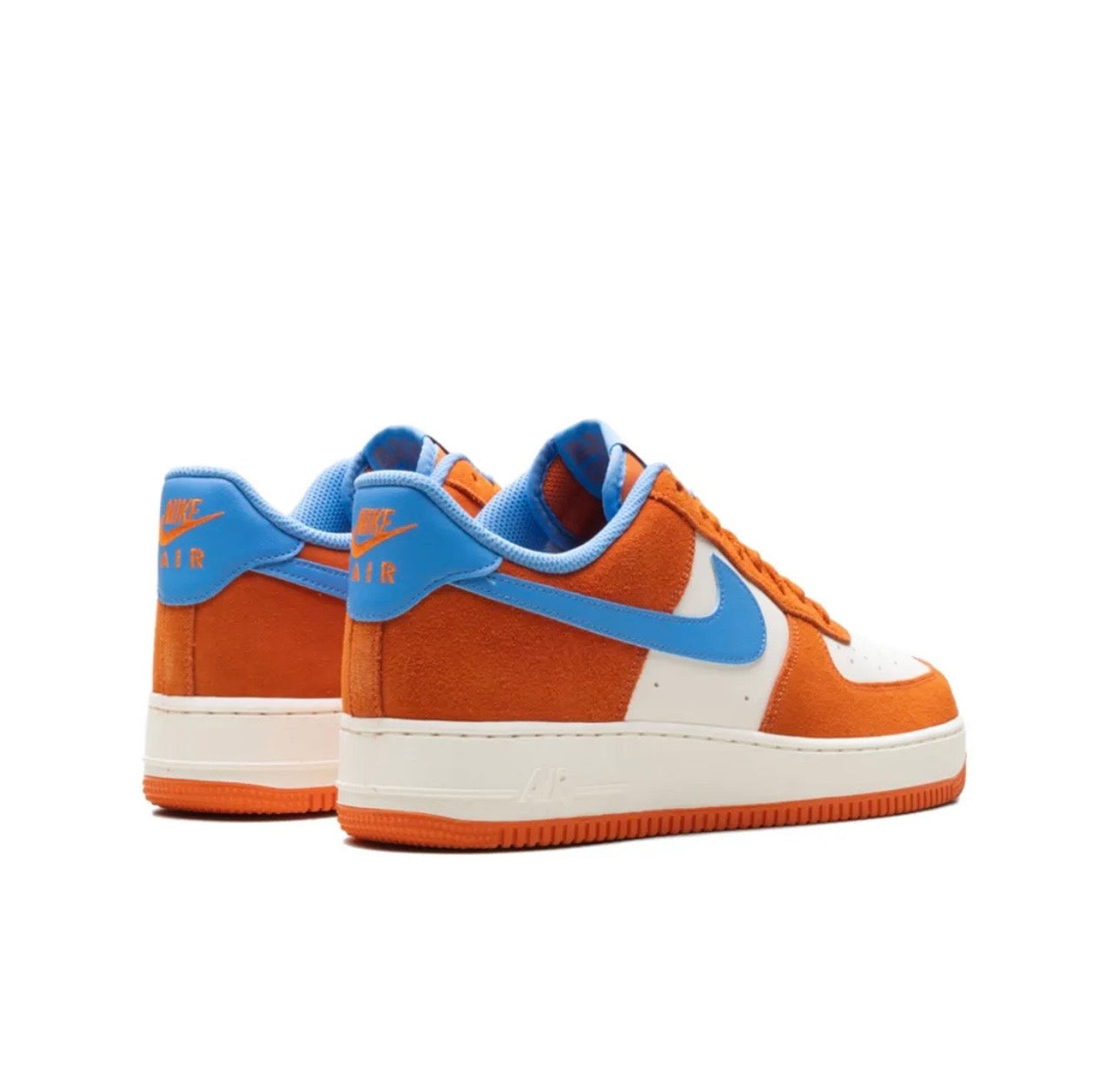 Nike Air Force 1 Men's Casual Sneakers Orange Blue
