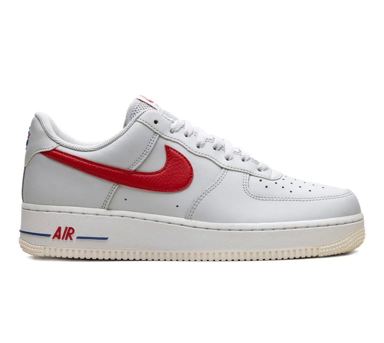 Nike Air Force 1 Grey Red Low Top Sneakers