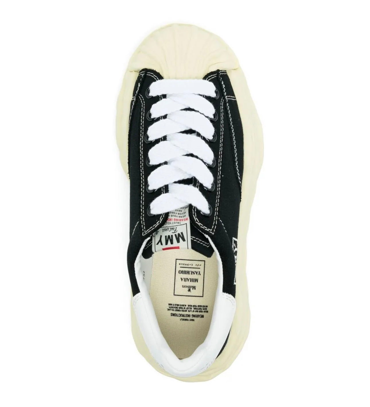 Maison Mihara Black Cream Sneakers Low Top Comfort Design