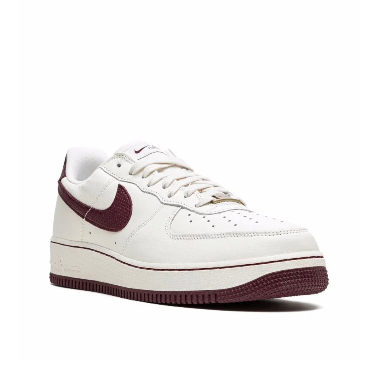 Nike Air Force 1 White Beetroot Leather Low Top Sneakers