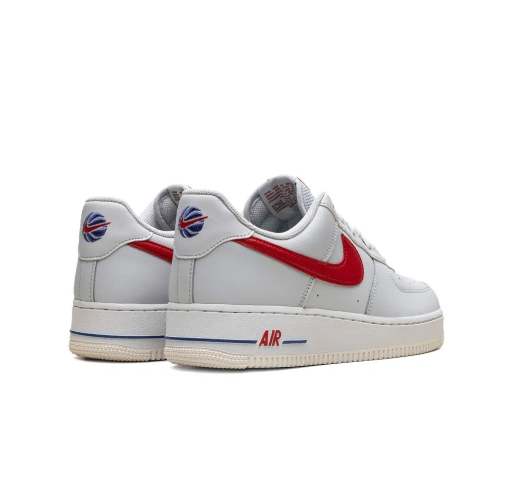 Nike Air Force 1 Grey Red Low Top Sneakers