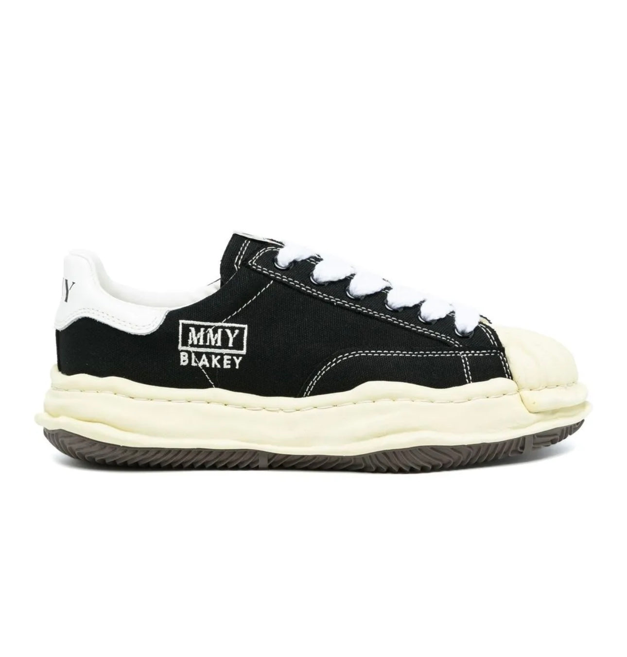 Maison Mihara Black Cream Sneakers Low Top Comfort Design