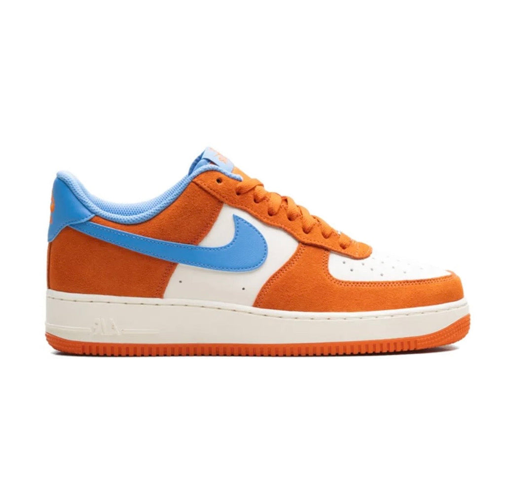 Nike Air Force 1 Men's Casual Sneakers Orange Blue