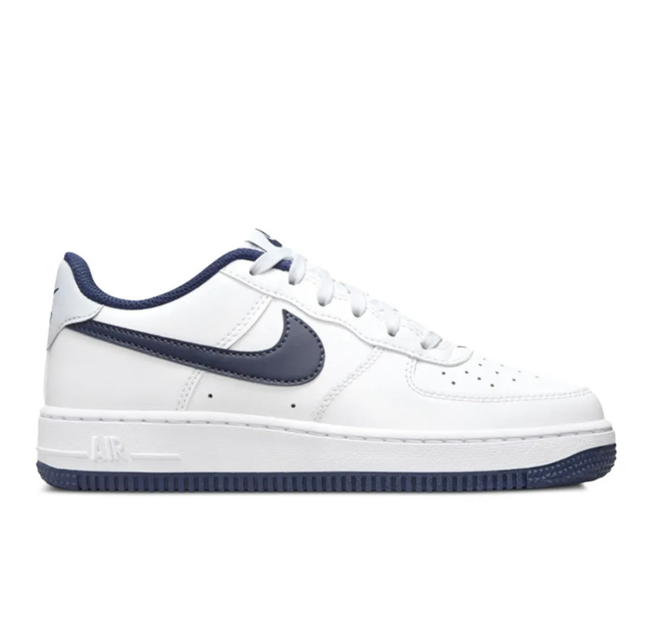 Nike Air Force 1 White Navy Blue Low Top Sneakers
