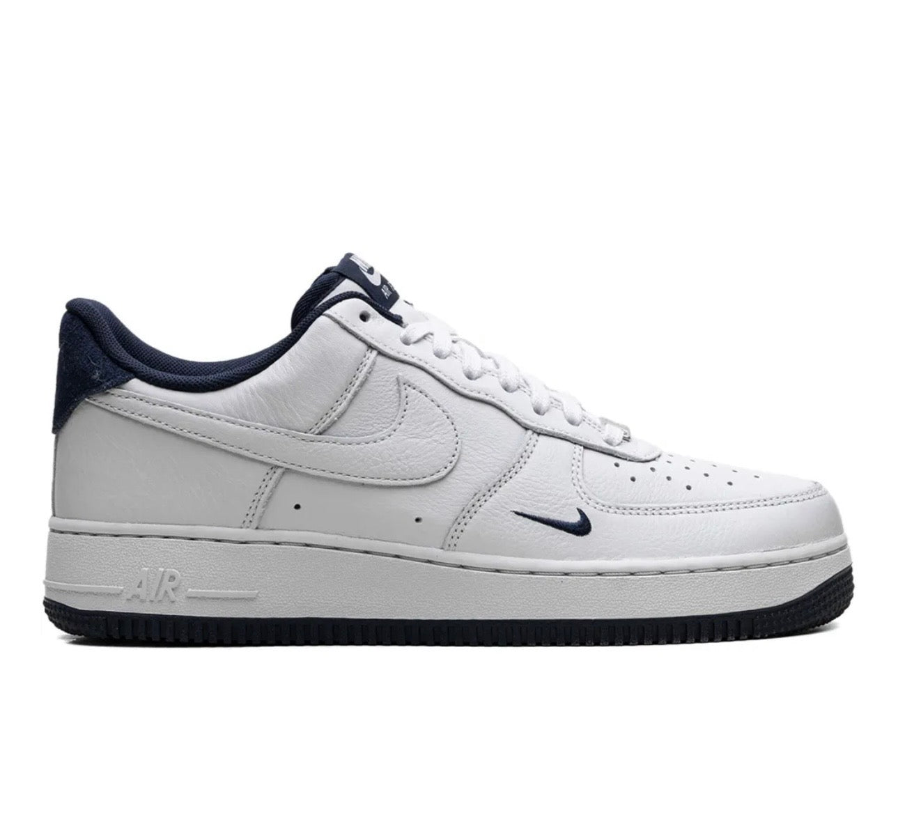 Nike Air Force 1 White Navy Blue Classic Low Sneakers